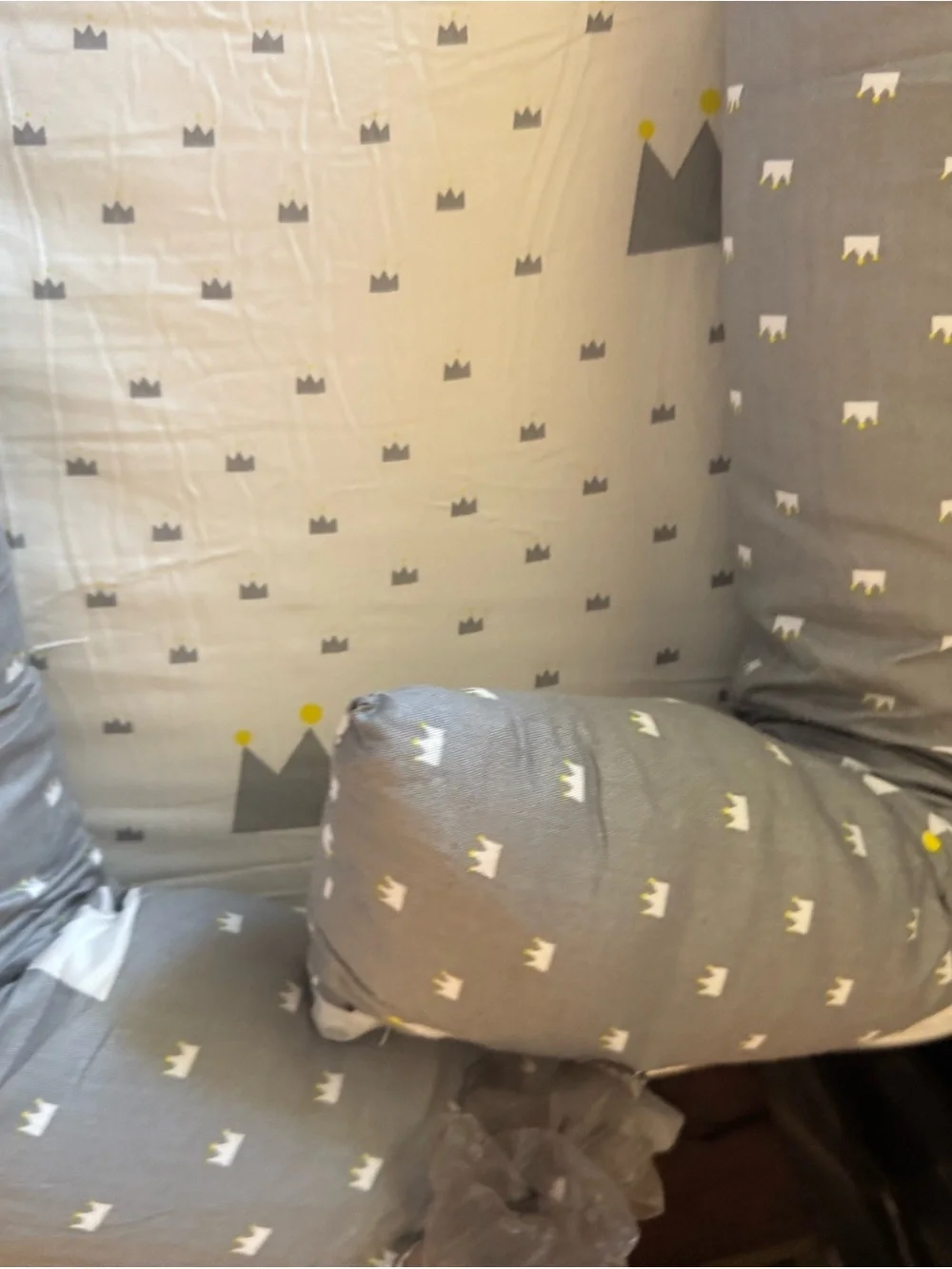 Gray Kids Travel bed in a Bag with Shoulder Strap